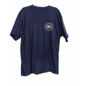 Authentic American Sport Navy Cotton T Shirt Logo Pullover Short Sleeve Size 2XL